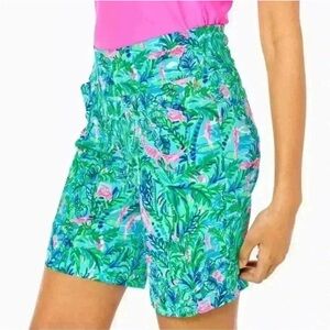Lilly Pulitzer Luxletic Reid Short UPF 50+ Blue Horizon Par Fection‎ Golf 0